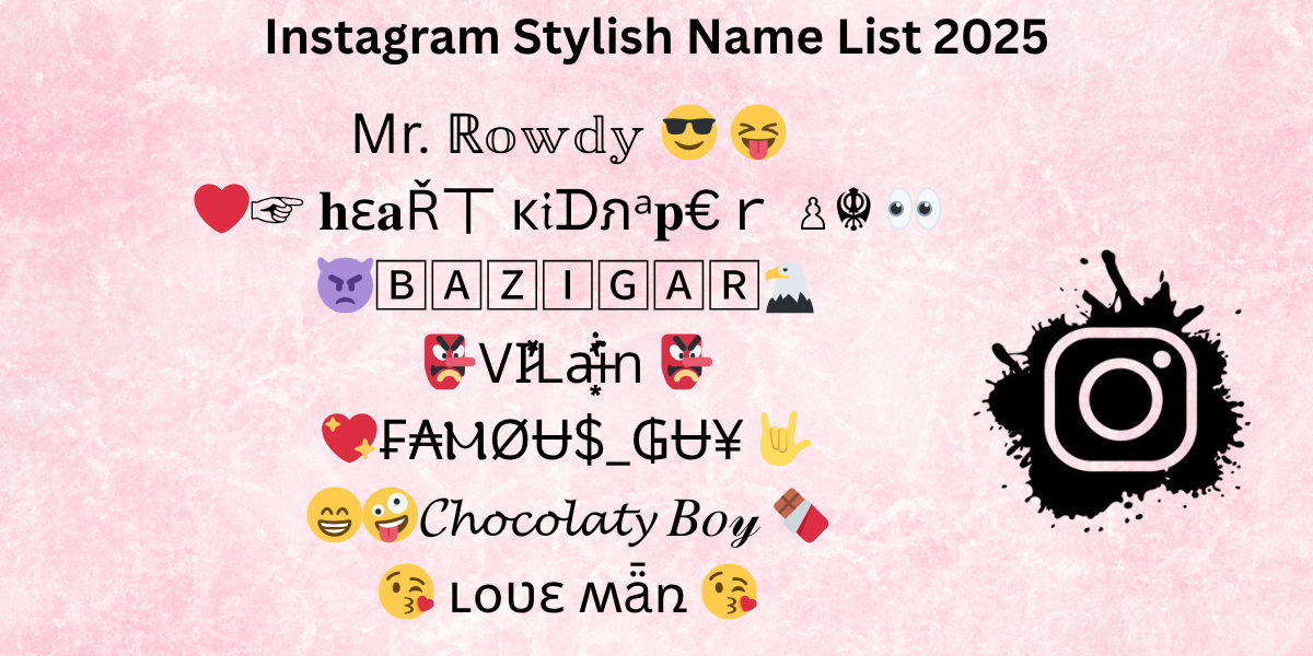 550+Latest Instagram Username For Boys 2025