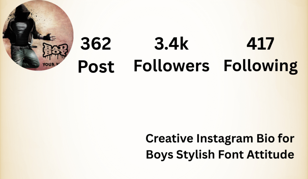 Creative Instagram Bio for Boys Stylish Font Attitude