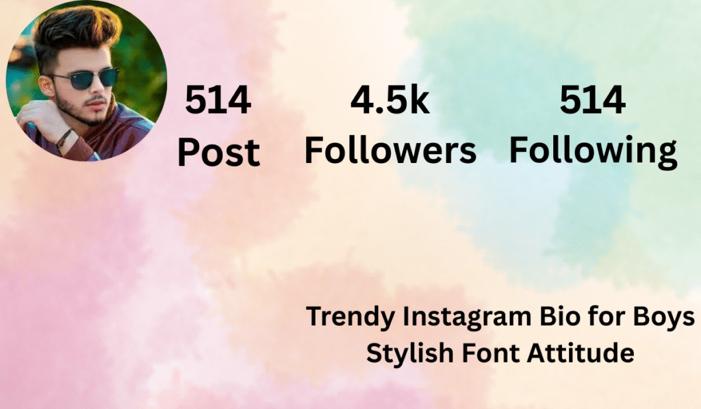 Trendy Instagram Bio for Boys Stylish Font Attitude