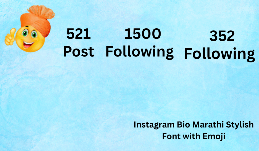 Instagram Bio Marathi Stylish Font with Emoji